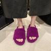 Mao Mao slippers female summer wear out the new autumn and winter Internet celebrity super fire fairy thick bottom niche cotton slippers