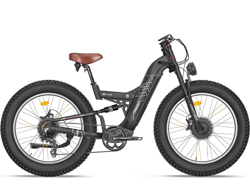 Freesky M530 Electric Bike, 2 * 1000W Dual Motor, 48V 30Ah Battery, 26*4.0'' Fat Tires, Range 120KM,  Max 64 KM/H, Dual Suspension
