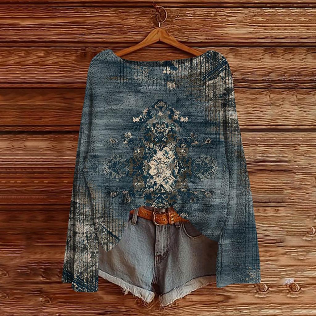 Women's Round Neck Lightweight Sweater Casual Long Sleeve Knit Pullover