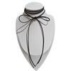 Long Velvet Rope Necklace French Black Ribbon Bow Choker Sexy Chic Neck Jewelry for Women Evening Party Banquet Birthday Gift