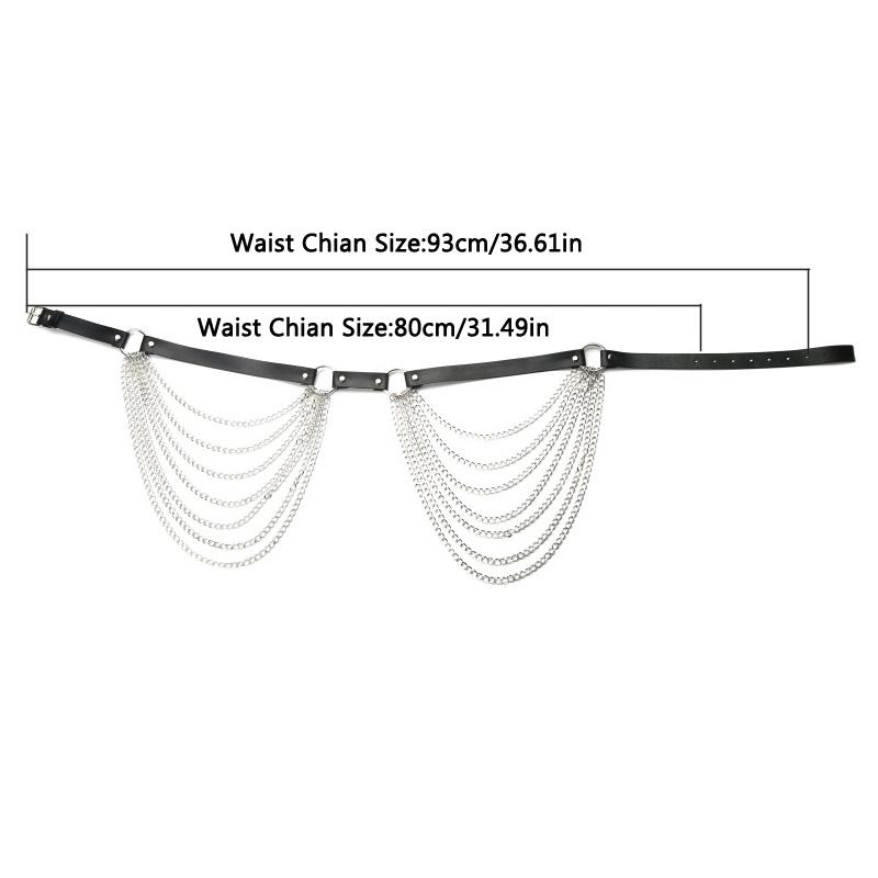 Goth Body Chain Belt Punk Outfit Chain Skirt Pole Dance Club Wear Festival Waist Harness Women Rave outfit Fashion Accessories