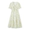Women's New Chinese Style Floral V-Neck A-Line Dress