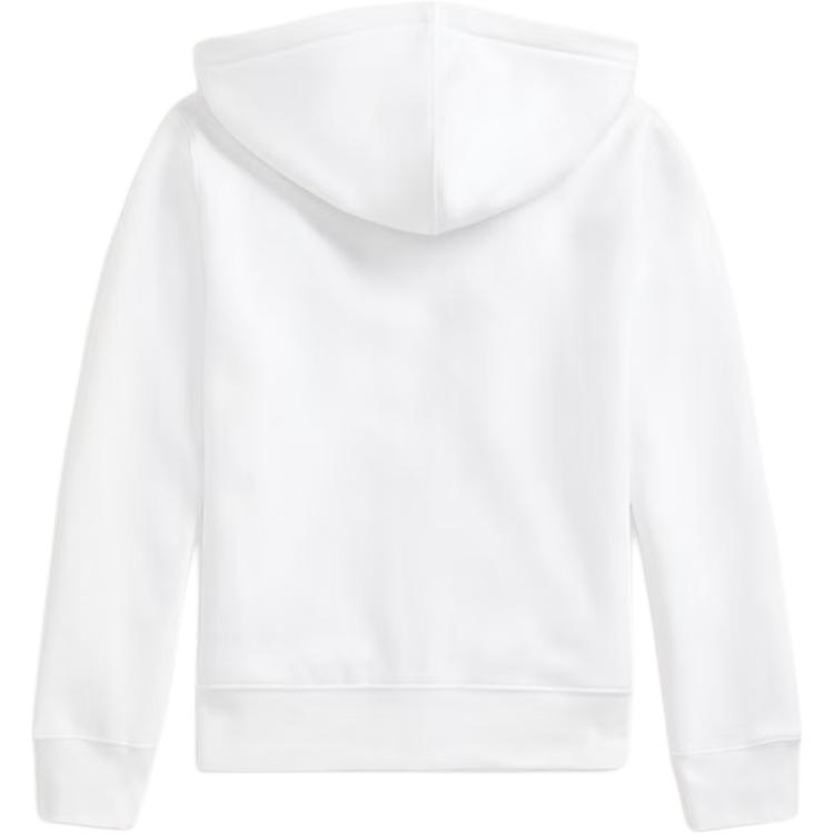 Polo Ralph Lauren Hoodie Embroidered Pony Logo Fleece Cotton Blend Full Zip Hooded Long Sleeve Kids hoodies White 323799360-501