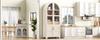 Highboard with Adjustable Shelves and Drawer, with Fluted Glass and Large Storage Space, Ideal for Dining Room, Living Room and Kitchen (white)