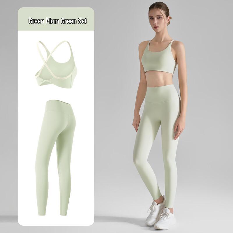 Women s Cross Back Yoga Top and Leggings Set M