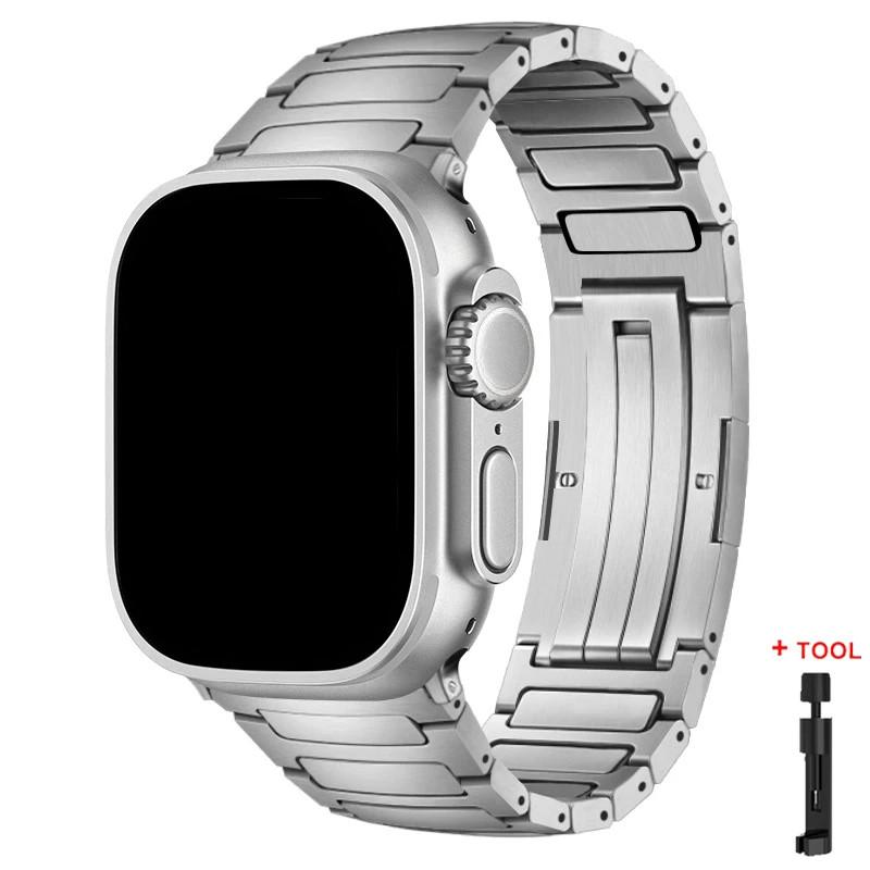 

Titanium Strap For Apple Watch Ultra3 2 49mm 11 10 9 8 7 46mm 42mm 45mm 41mm Convenient Bracelet Wristband iWatch 6 5 4 SE 44mm Series 11 46mm серебряный
