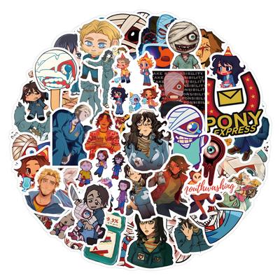55-Piece Cartoon Graffiti Sticker Set for Suitcase and Water Bottle