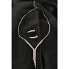 Evening Dress Necklace Earring Set, Wedding Engagement Henna Bridal Set White, Silver