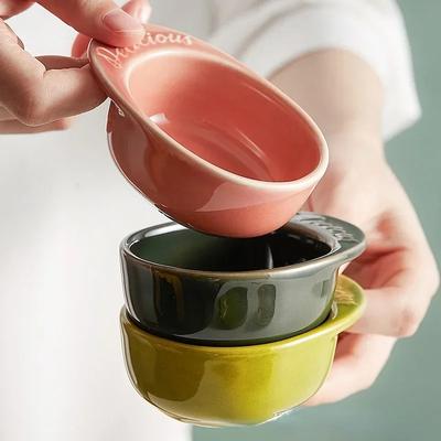 Nordische Keramik Trocken-Dip-Schale Zuhause Kreative Saucenschale Hot Pot Barbecue Gewürzschale Sojasauce Essig Kleine Platte Schale