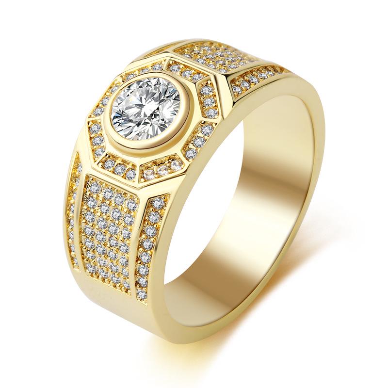 

Золотое обручальное кольцо для мужчин, широкая версия, властный деловой, микро-инкрустированный, имитация кольца-печатки, ювелирное изделие, помолвочное кольцо для любви 11