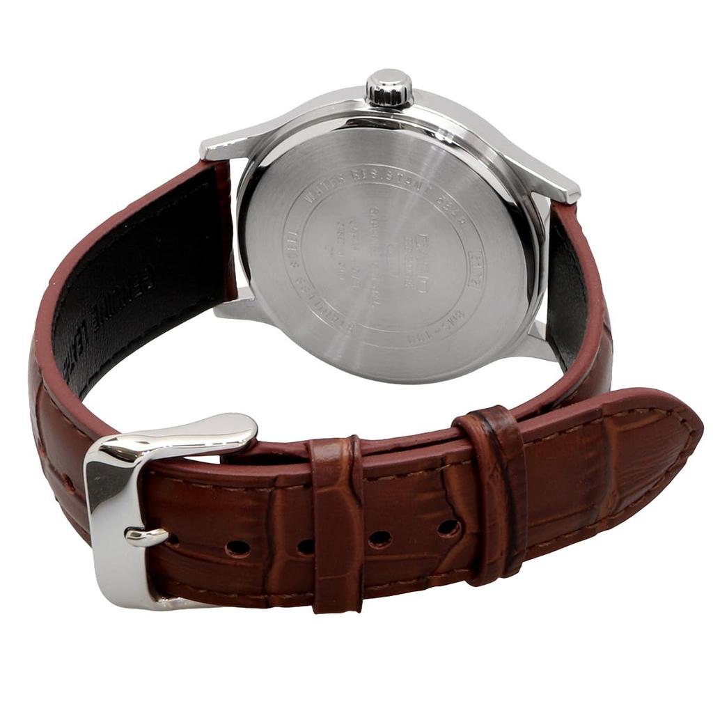 CASIO BESIDE Quartz Sapphire Brown Leather International Model [Casio] Men's Watch, Glass, BMS-100L-5AV, Band, 24-Hour Display, Silver, [Used]