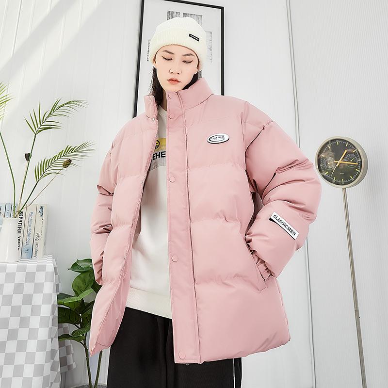 

Зимняя хлопковая одежда с подкладкой мужская и женская одинаковая с капюшоном пуховая хлопковая одежда мужская свободного кроя трендовая универсальная хлопковая куртка 4XL розовый