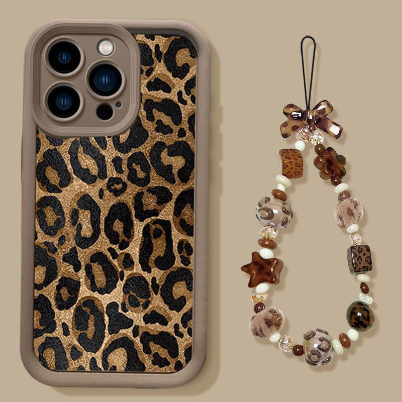 Fashion Retro Leopard Bracelet Chain Case For Motorola Moto G22 G32 G52 G30 G53 G15 G14 G60 G35 G24 E14 E13 E32 E22 E40 G9 Play