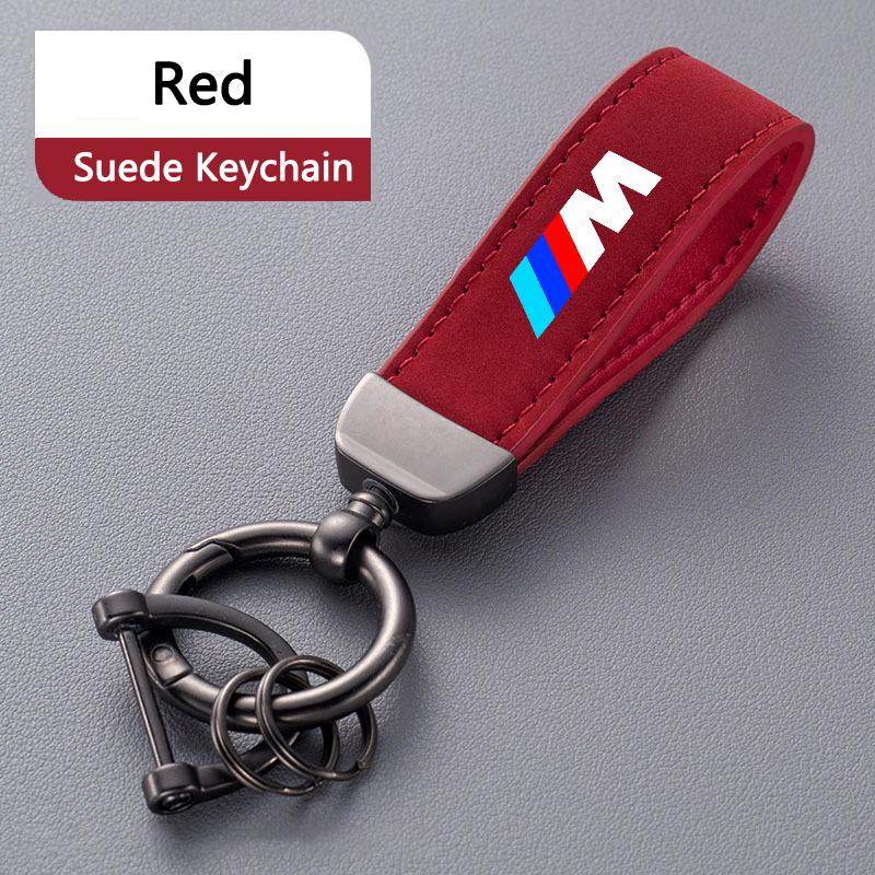 1PC Suede Car Logo Keyring Keychain Key Chain Pendant For BMW M 1 2 3 4 5 7 Series X1 X3 X4 X5 X6 X7 F10 F30 E46 E60 Accessories Cypd20