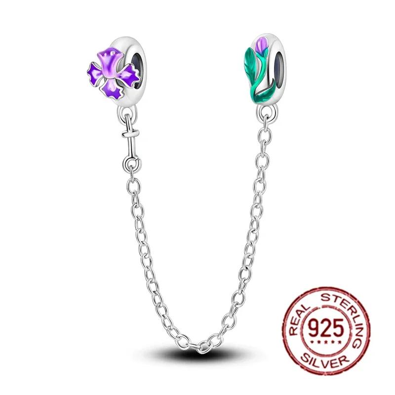 Fashion Copper Spring Colorful Butterfly Flowers Charms Beads Fit Original Bracelets Fine Diy Jewelry