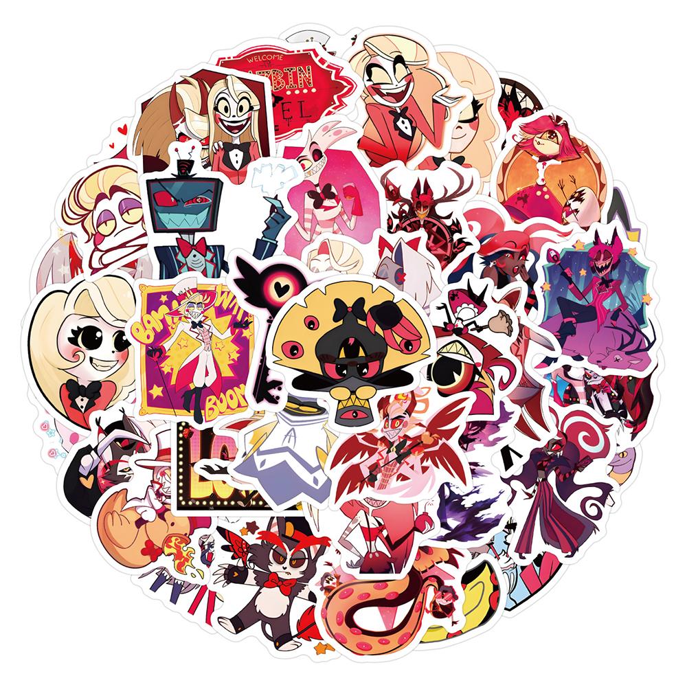 10/30/50/120pcs Anime Hazbin Hotel Graffiti Stickers Classic Waterproof Decal DIY Laptop Luggage Cartoon Aesthetic Sticker