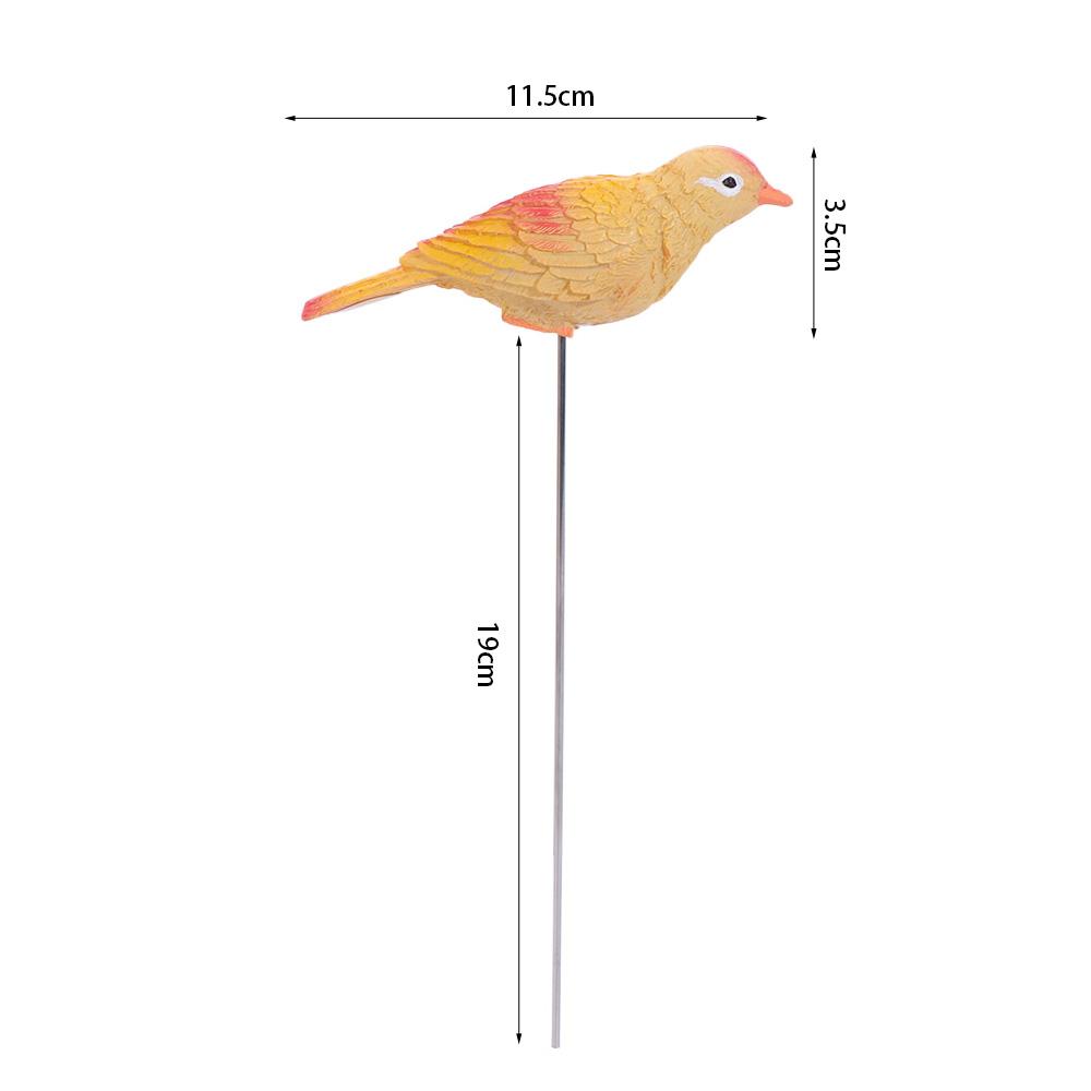 2 Stück Kunstharzhandwerk Simulation Vögel Figur Niedliche Mini-Vogelskulptur Outdoor Garten Rasen