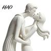 Modern Minimalist Abstract Figurine 3D Printed Kissing Couple Ornament, Love Statue, Soft Matte White Desktop Ornament Romantic Sculpture for