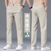 Summer Ice Silk Casual Pants Men's New Trendy Business Straight Pants Thin Breathable Versatile Quick-drying Pants