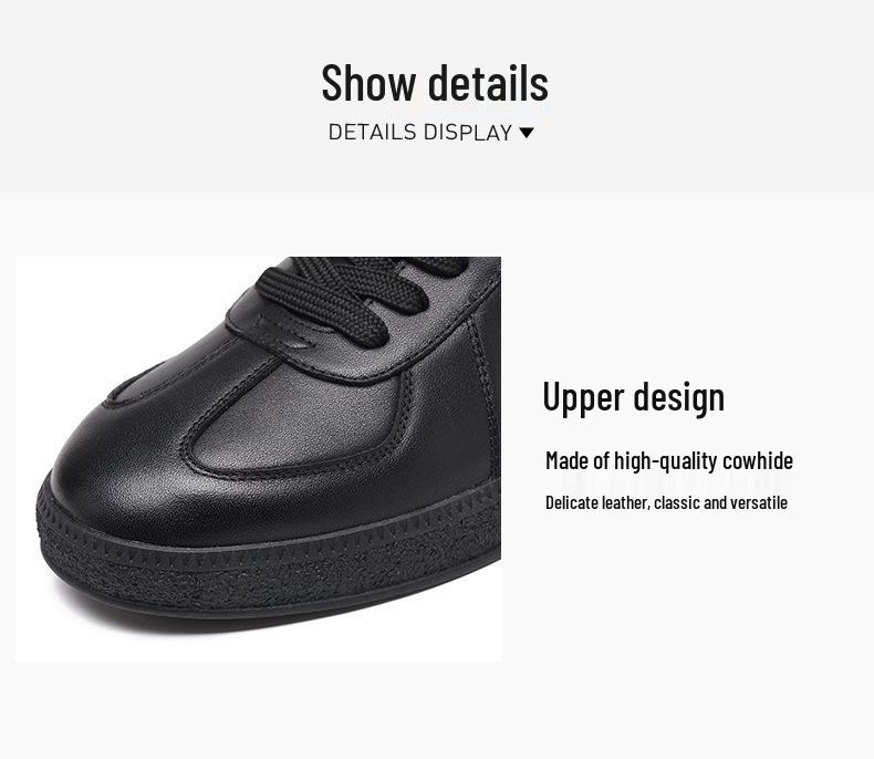 Men's German Training Shoes - 2025 Autumn Collection: Genuine Leather, Versatile & Fashionable White Casual Sneakers