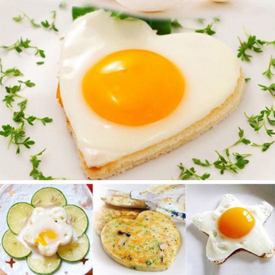 Formička na omeletu Nerezové kroužky na vejce Nepřilnavé Srdce Hvězda Květina Forma na smažená vejce Tvarovač palačinek Kuchyňské pomůcky