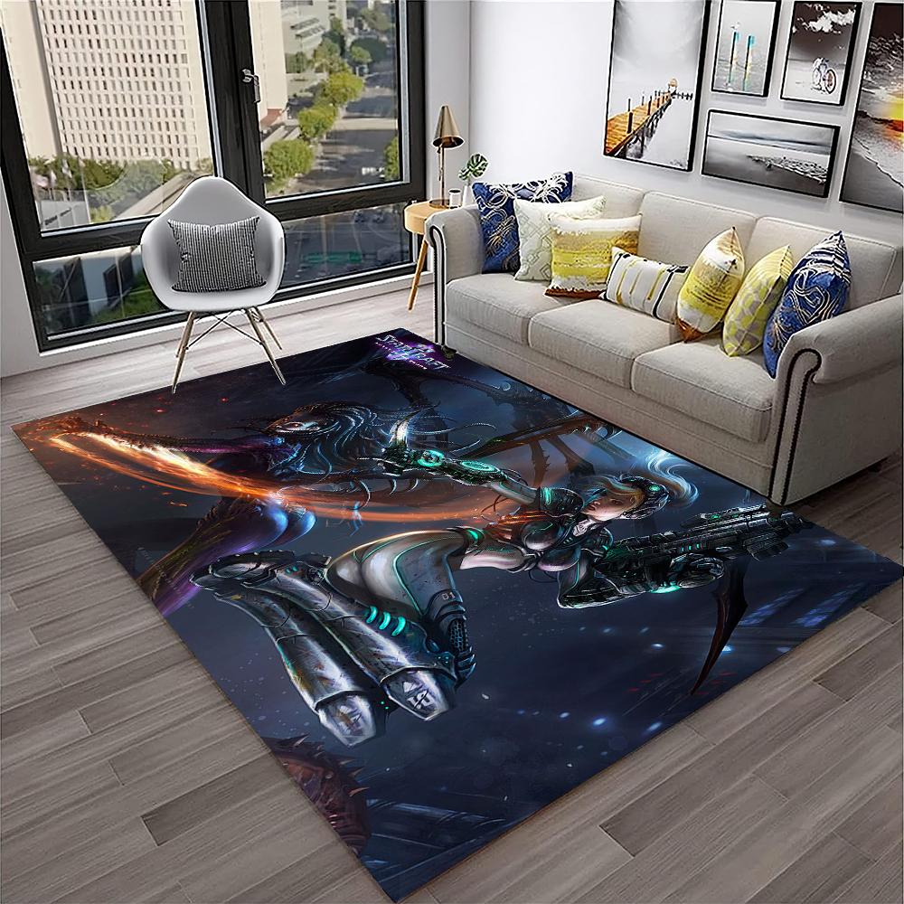 3D Retro Spiel StarCraft Gamer Teppich Teppich für Zuhause Wohnzimmer Schlafzimmer Sofa Fußmatte Dekor, Kinder Spielbereich Teppich Rutschfeste Bodenmatte