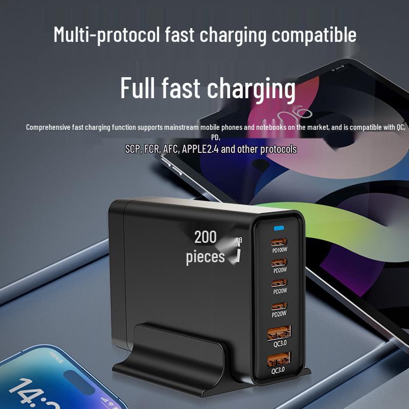 200W GaN Multi-Port Fast Charger for Phones & Laptops