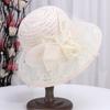 Vintage Summer Sun Hat with Bowknot - Fashionable Lace & Mesh Design, UV Protection, Perfect for Women's Outdoor Activities