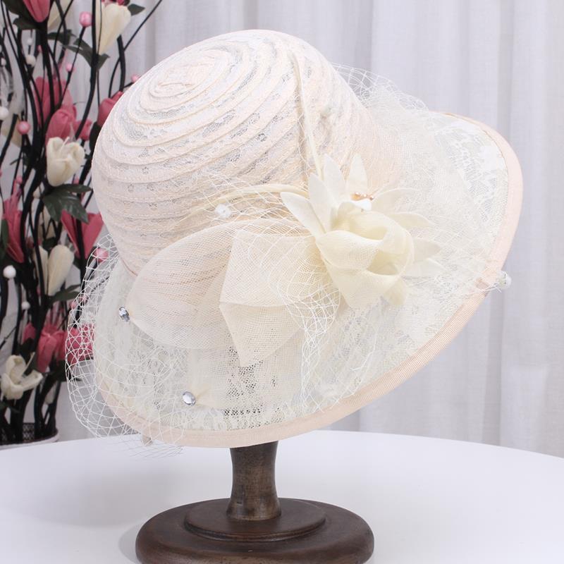 Vintage Summer Sun Hat with Bowknot - Fashionable Lace & Mesh Design, UV Protection, Perfect for Women's Outdoor Activities