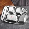 SiShiYanHuo 304 Stainless Steel Rectangular Segmented Dining Tray