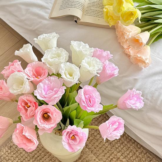 

Yousheng 7Pcs/Bouquet Simulated Bouquet Realistic Vivid Color Flowers Iron Wire Plastic Materials Multi-Layered Petals Fake Flower Garden Decor белый