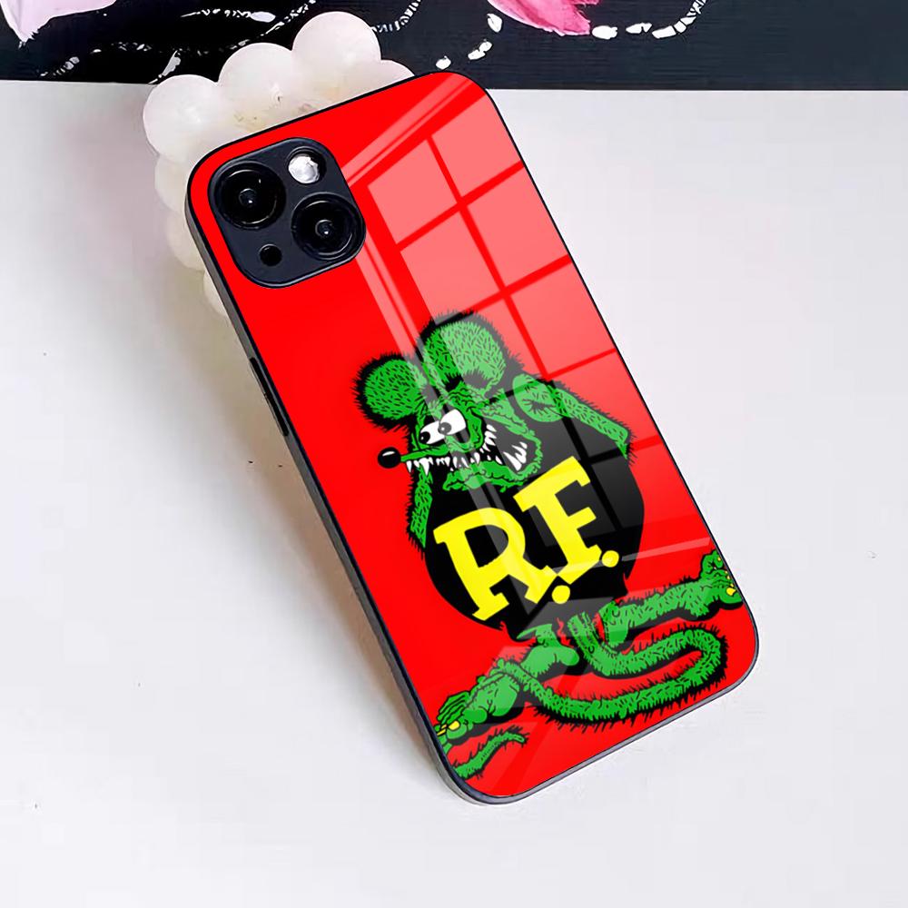 Funny Rat Fink Phone Case For IPhone 17 Pro Max 16 15 14 Pro Max 13 11 X Xs Xr 8 7Plus Glass Cover