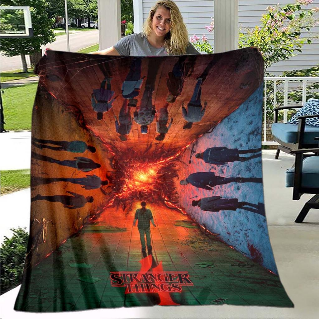 Buy Stranger Things Movie 3D Printed Art Fleece Blanket for Beds Hiking ...