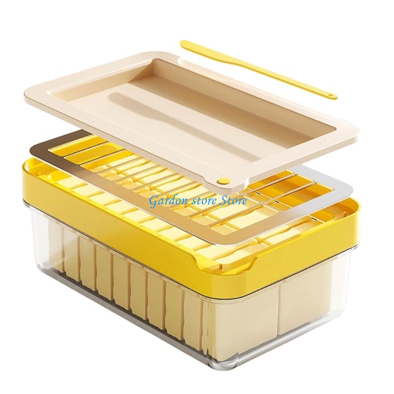 B0KB Airtight Butter Container and Cutter with Lid and Spatula Sealed Container for Kitchen and Refrigerator Organization