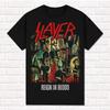 Slayer Schwarzes T-Shirt Reign in Blood 1986 Thrash Metal Heavy Metal T-Shirt Tees Oberteile Unisex Baumwolle Kurzarm High Street