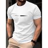 100% Baumwolle Herren T-Shirt, Sommer Kurzarm Slim Fit Rundhals Oberteil, Trendiges Lässiges Basishemd Einfaches Buchstaben-Print-Design