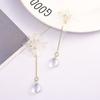 White Women Transparent Crystal Small Fashion Daisy Dangle Ear Studs Drop Earrings Eardrop Jewelry