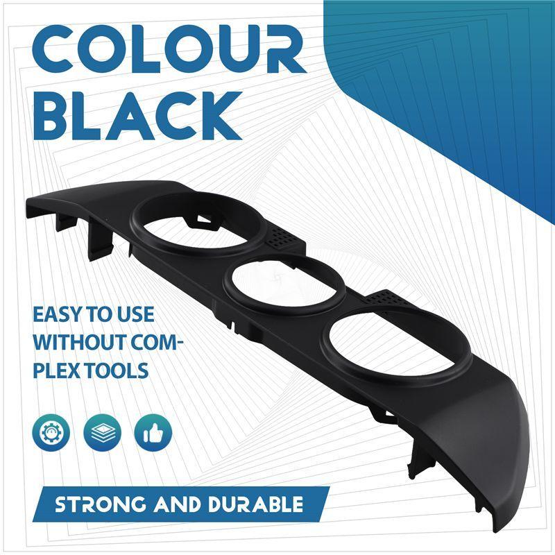 AA92-Car Black Front Dashboard AC Heater Control Panel Trim Cover Cap Fit For Polo 9N 2002-2010 6Q0820075C 1QA