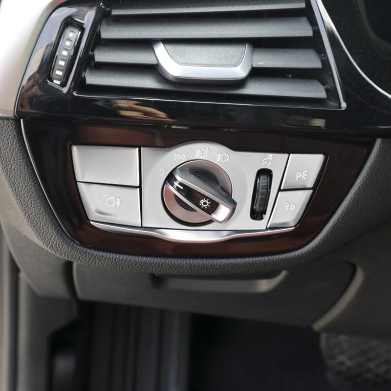 

Алюминиевый сплав, кнопка переключения фар автомобиля, наклейки управления светом, пригодные для BMW 5 серии G30-2022, авто интерьер For Left hand Drive