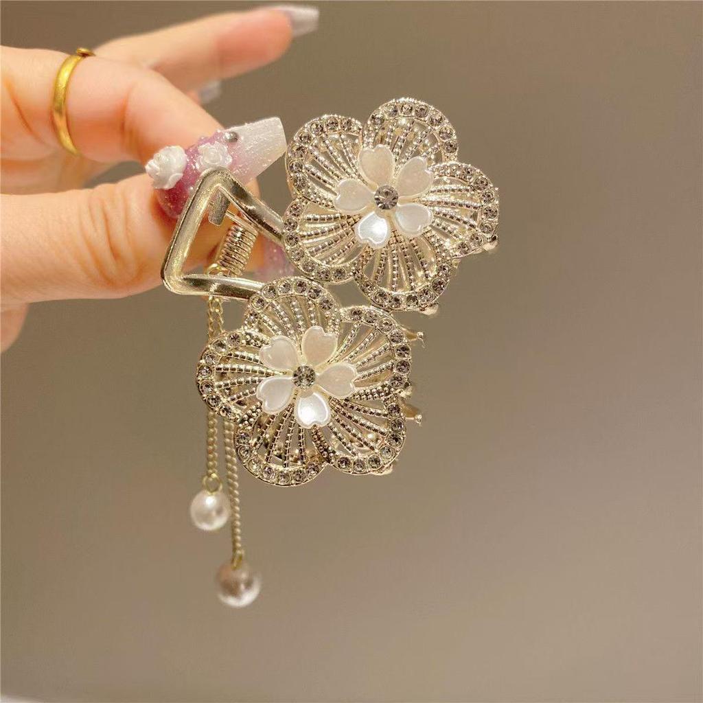 Lily of the Valley Rose Tassel Ponytail Hair Clip