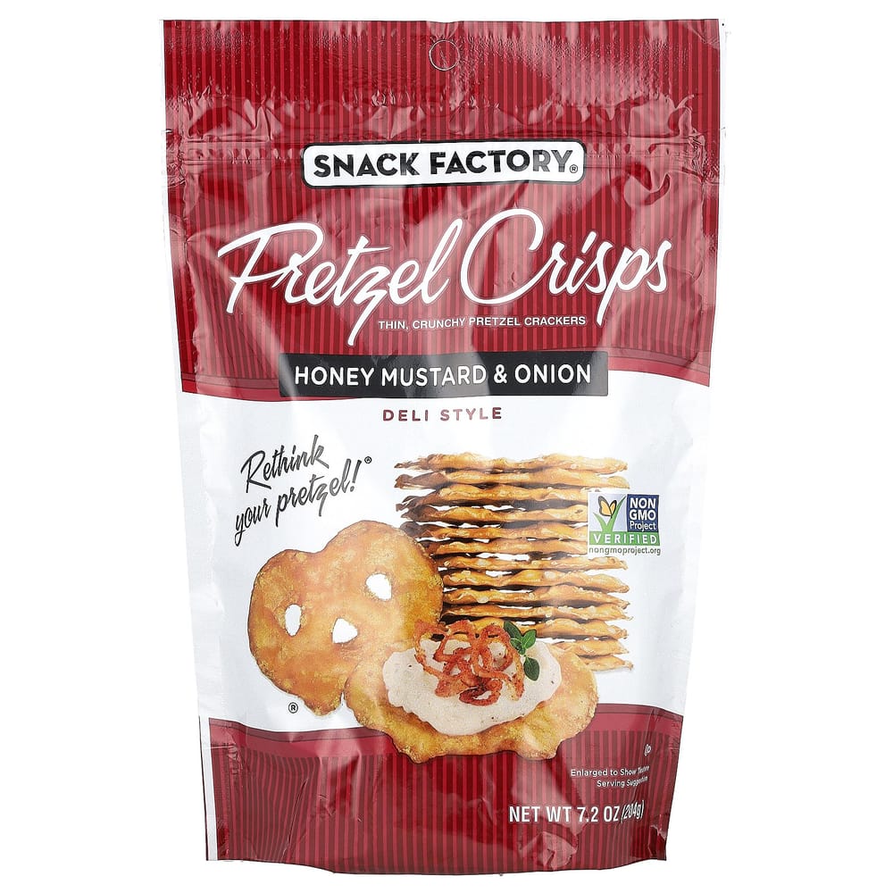 iHerb Pretzel Crisps Honey Mustard & Onion Deli Style 204g (7.2oz)