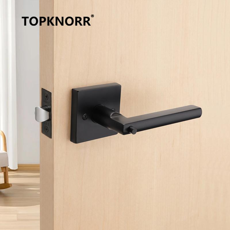Home Use 304 Stainless Steel Square Handle Door Lock Magnetic Absorption Keyless Indoor Bathroom Silent Door Knob Lock