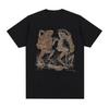 Men's Fun Dancing Toad Pattern Printed 00% Pure Cotton Short-sleeved T-shirt Retro Street Clothing