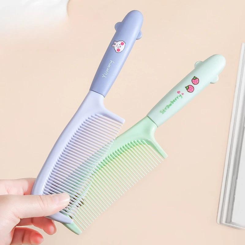 Cute Cartoon Plastic Comb for Womens Long Hair Suitable for Home Use Portable Anti-static Children Straight Hair Styling Brush