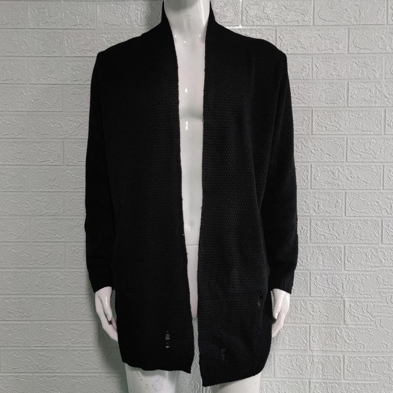 Мужской вязаный кардиган с V-образным вырезом и потертостями на локтях оливково-зеленого темно-синего черного и темно-зеленого цвета S 2635₽