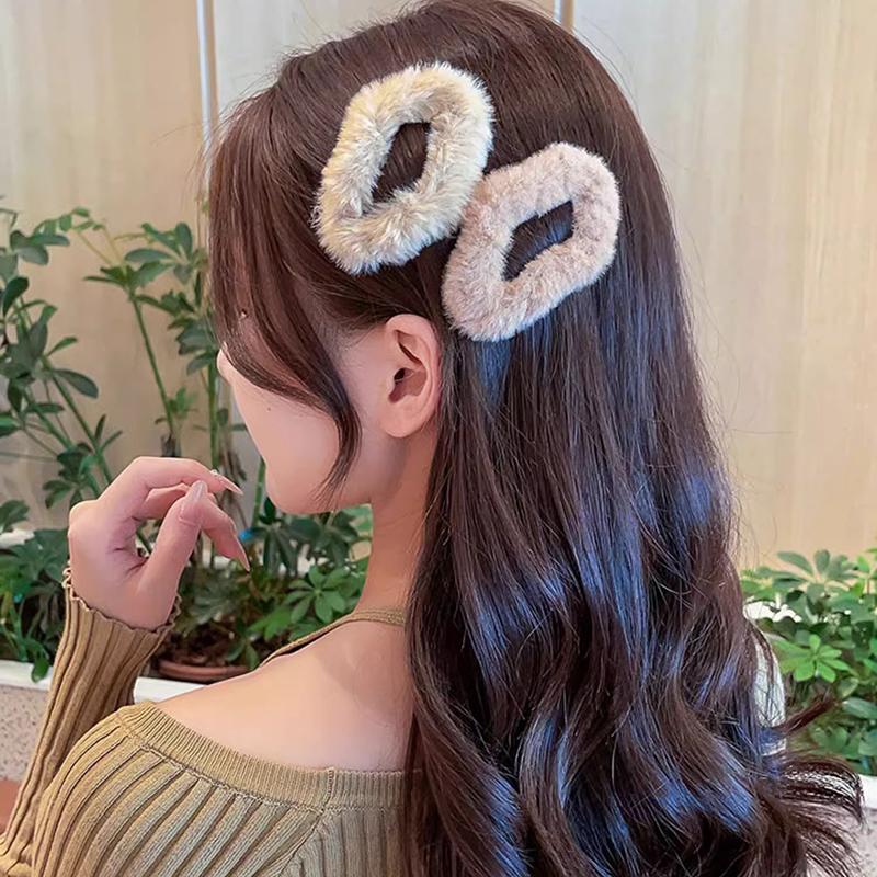 Neue Vintage Wolke Plüsch Haar Clips Elegante Einfarbig Haarnadel Barrettes Haar Klemme Clip Mode Frauen Haar Zubehör Kopfbedeckungen