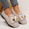 Fashion 2025 Comfortable Warm Flat Shoes in Winter Fashionable New Bow Sexy Lightweight Plush Non-slip Casual Walking Shoes for Women
