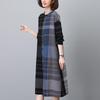 2024 Autumn Women's Plaid Mid-Length Loose Casual Dress