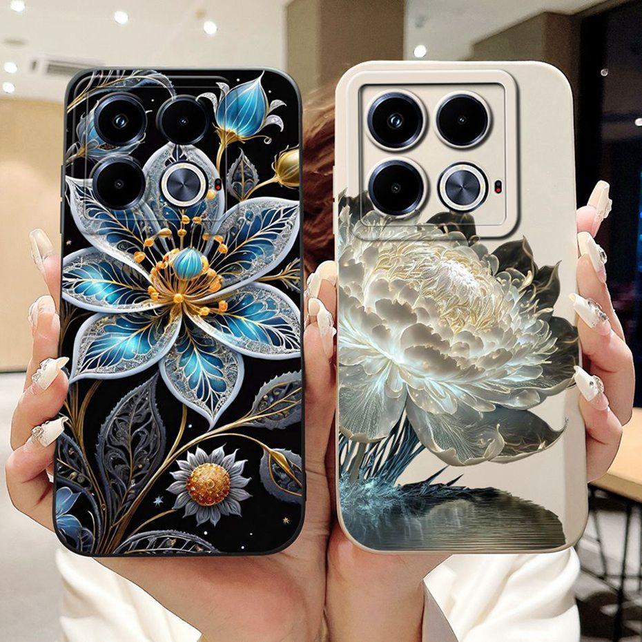 Beautiful Floral Phone Case For Infinix Note 40 4G / Note40 Pro / Note 40 Pro+ (40 Pro Plus) Soft Silicone Cover Bumpers