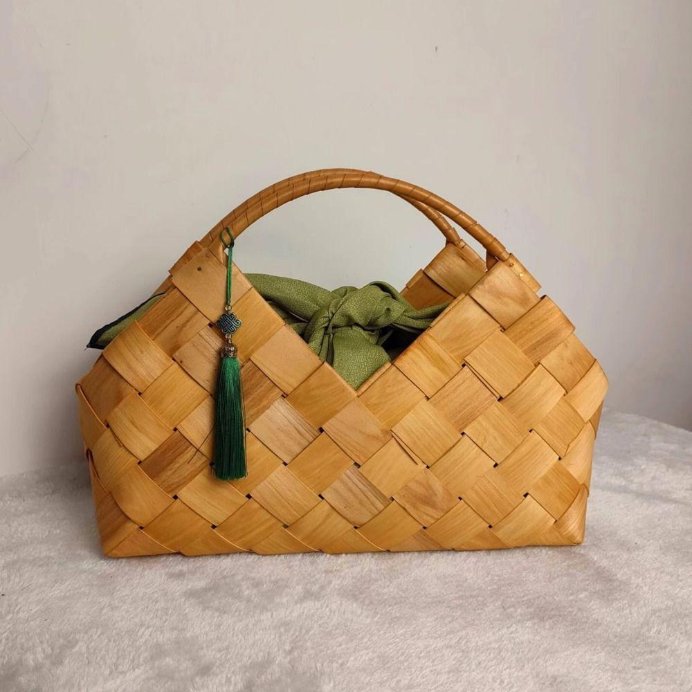 Creative Packaging Gift Basket Wooden Hand-held Basket Storage Supplies Woven Bag  Food